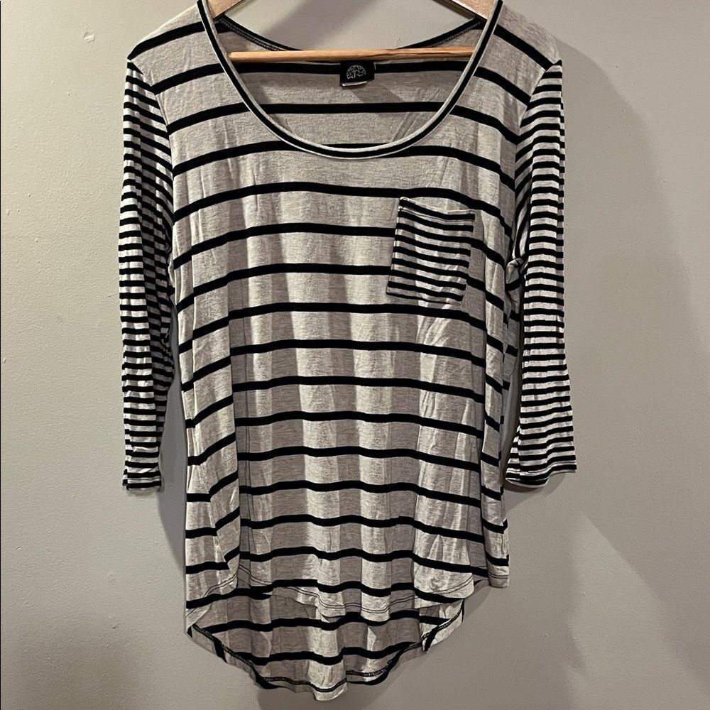 Bobeau Striped Long Sleeve Tee
